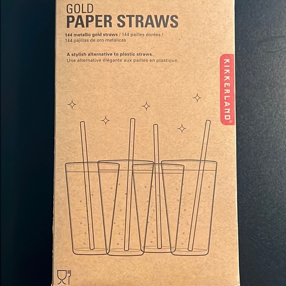 gold paper straws 144 units-NIB - Picture 5 of 13